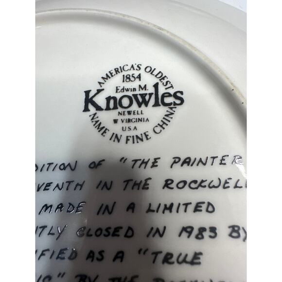 Norman Rockwell plate “The Painter” the only limited edition. R.S.A. 1983 - Picture 7 of 8